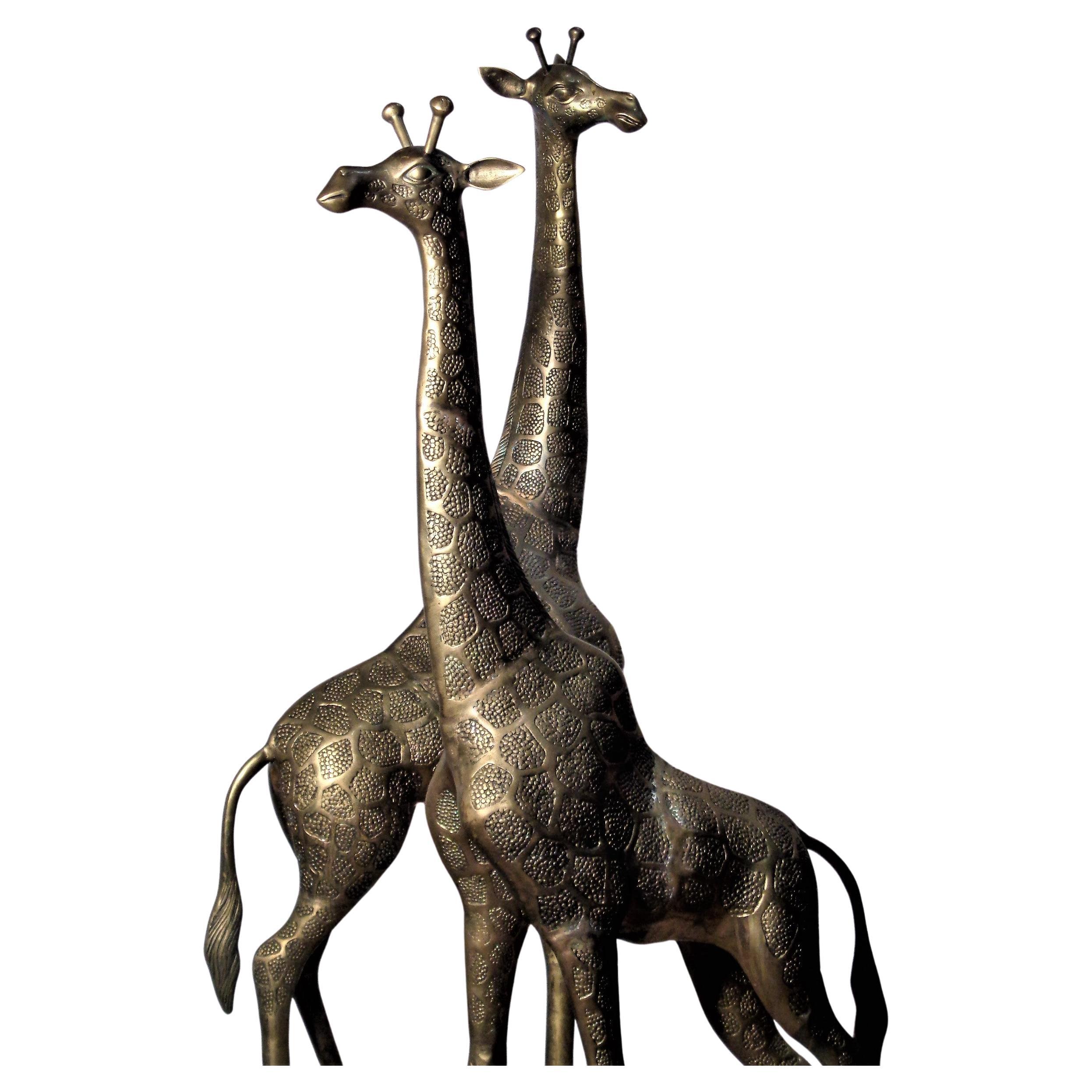 Large Brass Giraffes, Circa 1970 In Good Condition In Rochester, NY