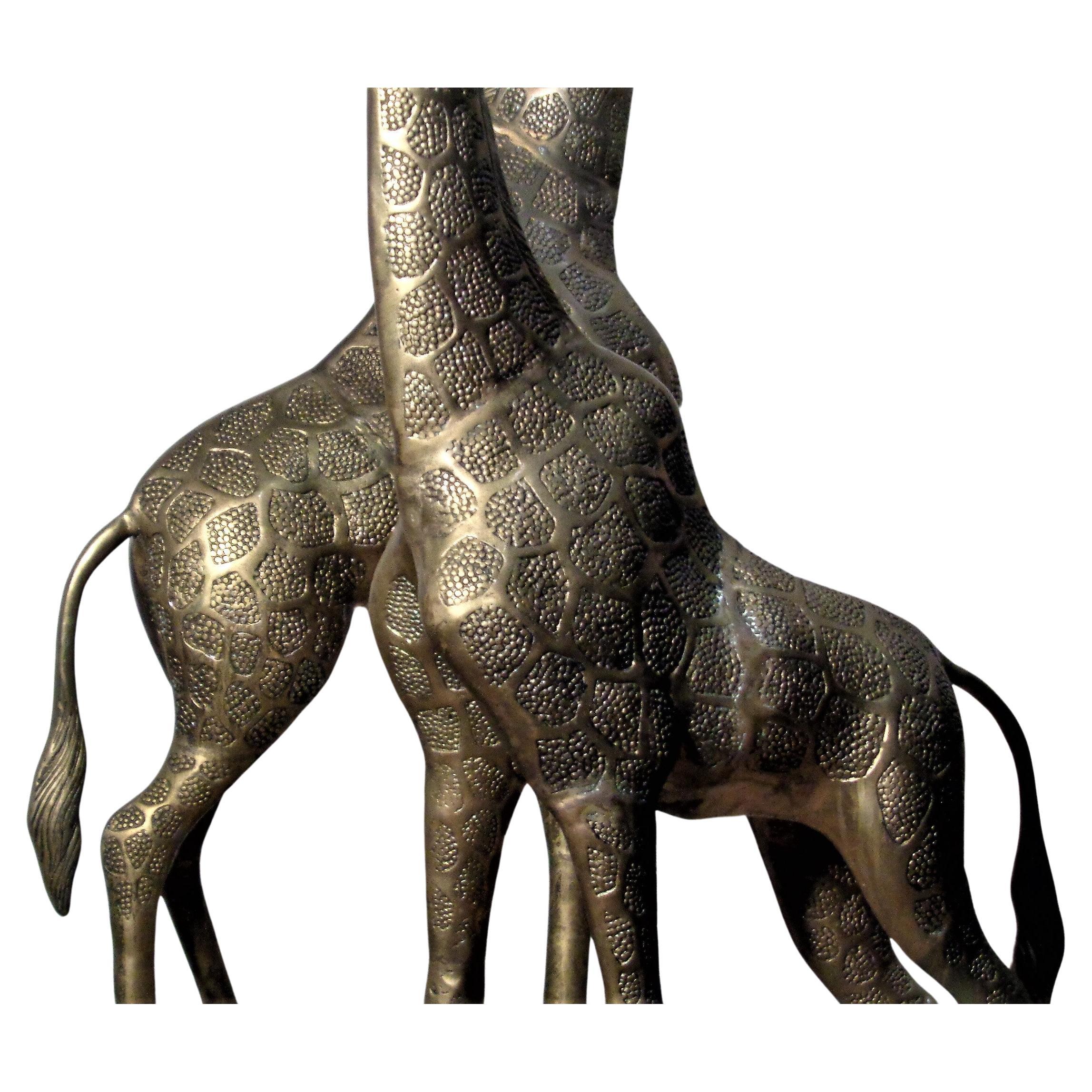 20th Century Large Brass Giraffes, Circa 1970