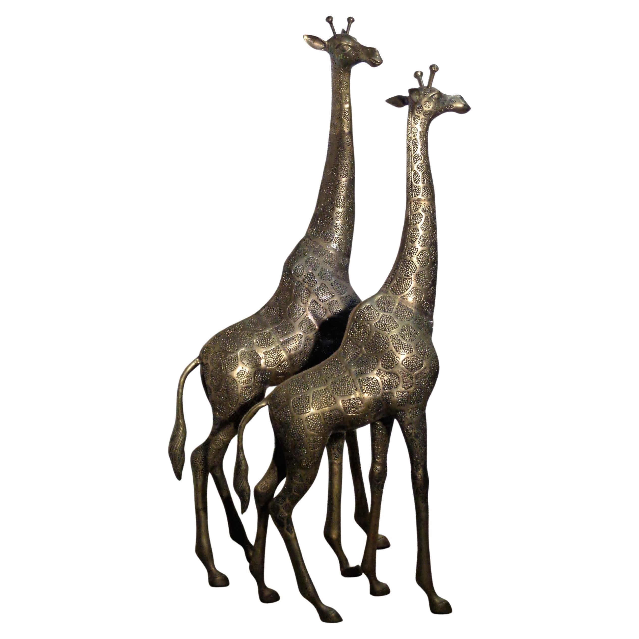 Large Brass Giraffes, Circa 1970 2