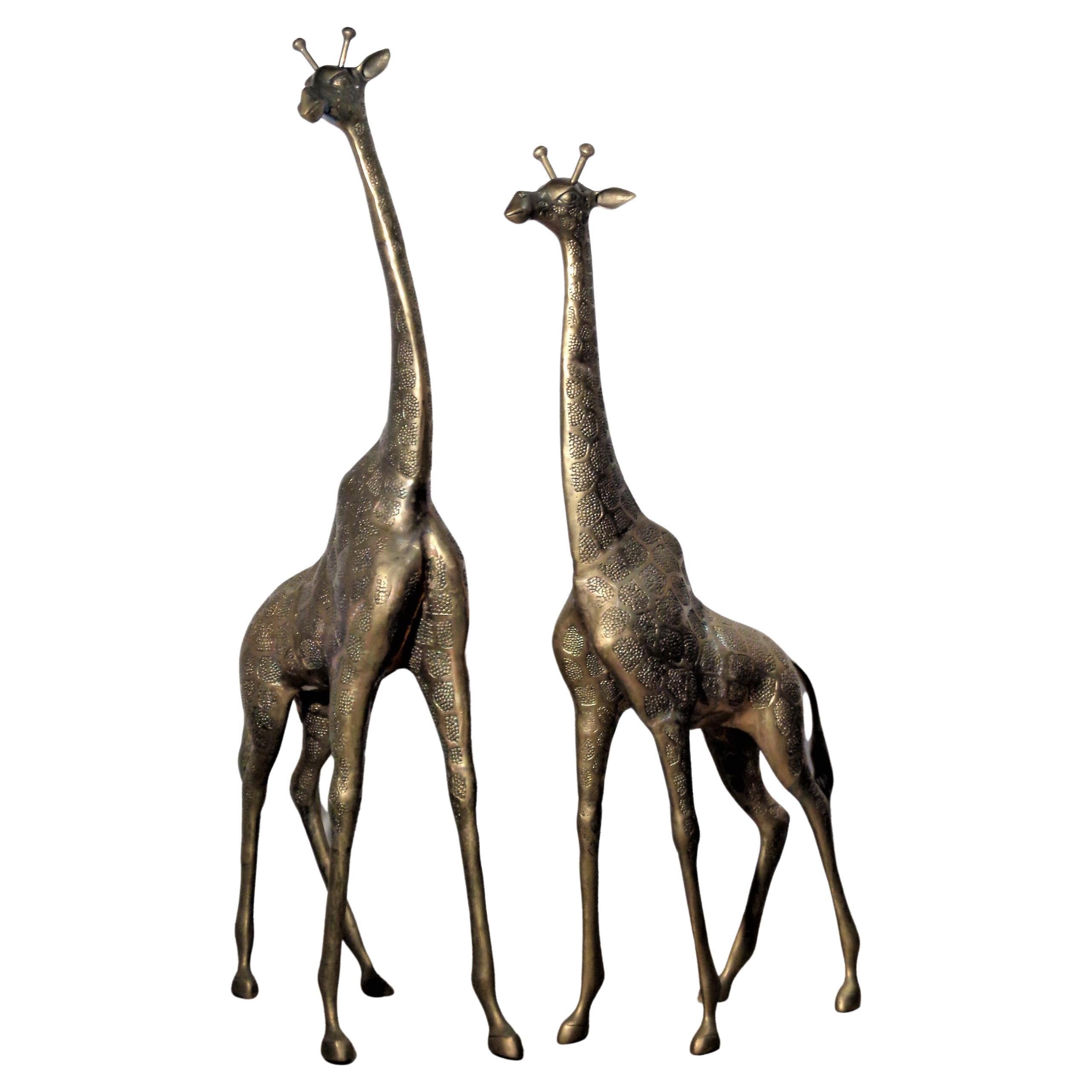 Large Brass Giraffes, Circa 1970 3