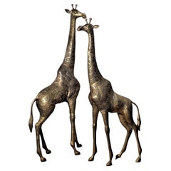 Large Brass Giraffes, Circa 1970