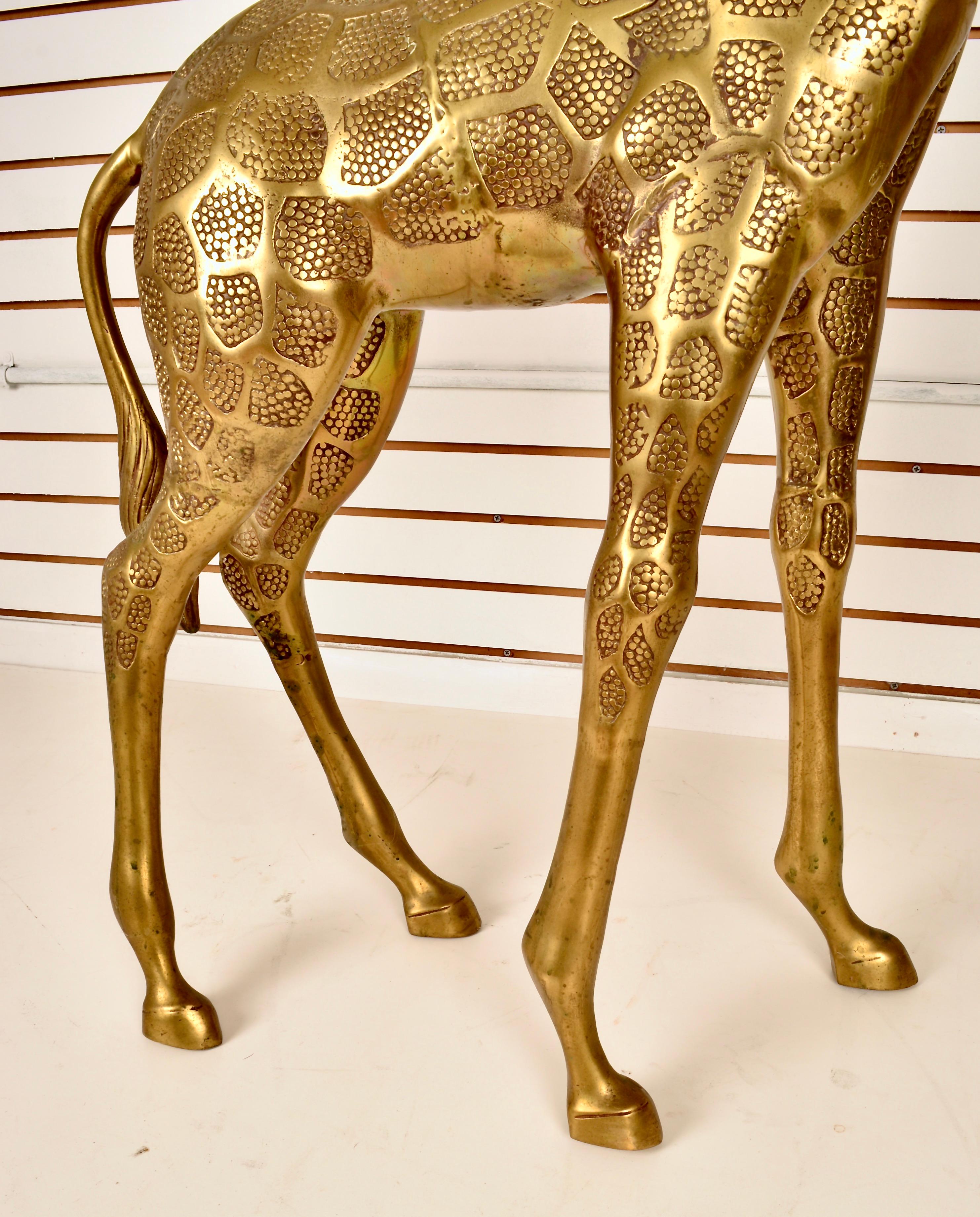 Late 20th Century Large Brass Giraffes