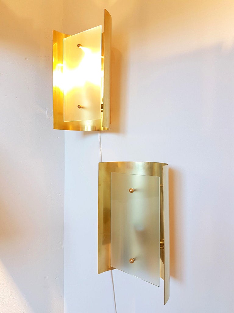 Pair large Brass and Glass Rectangular Chandeliers 12 Lights, Bespoke