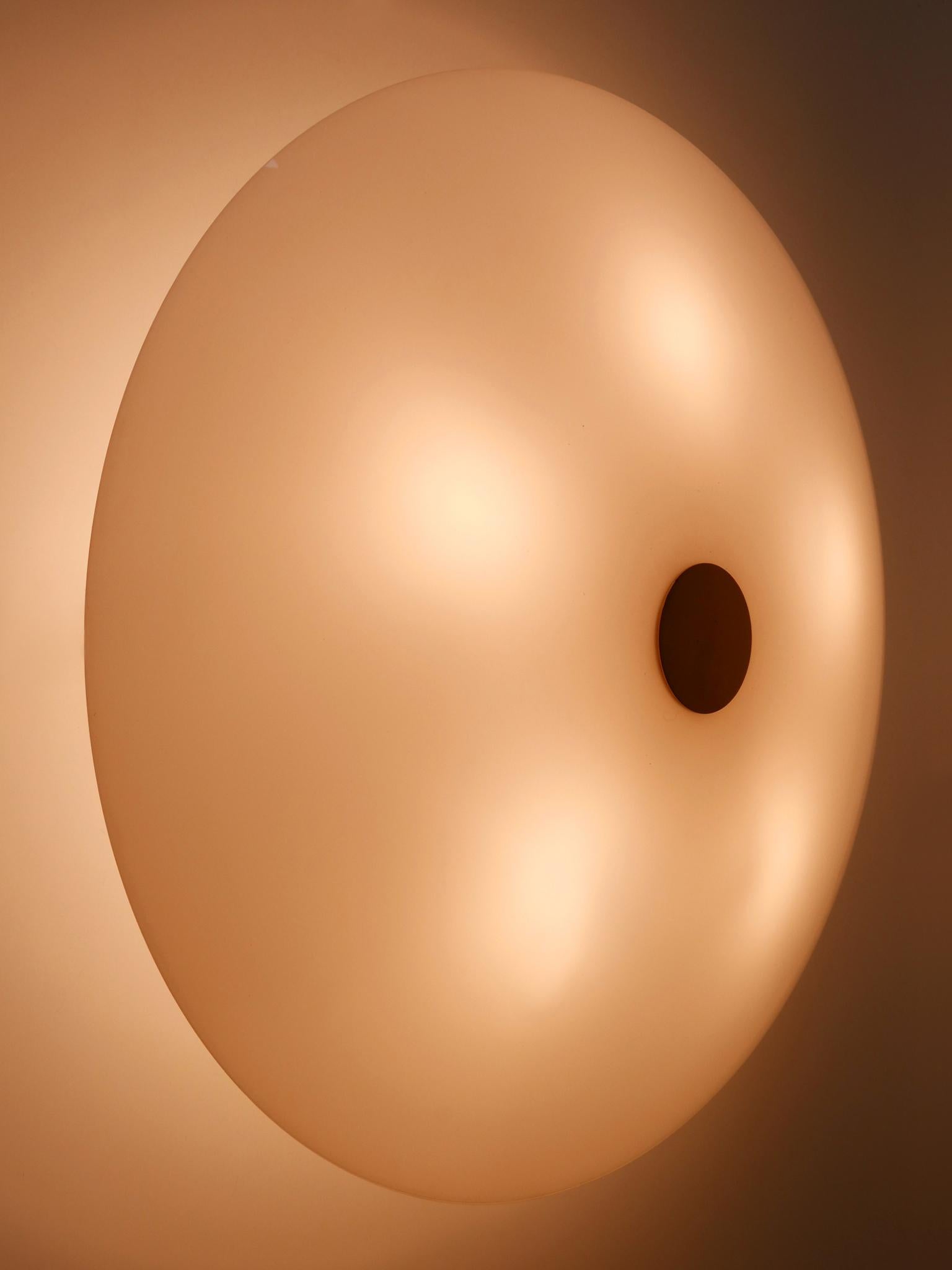 Large Brass & Glass Flush Mount or Sconce by Florian Schulz Germany 1980s 5