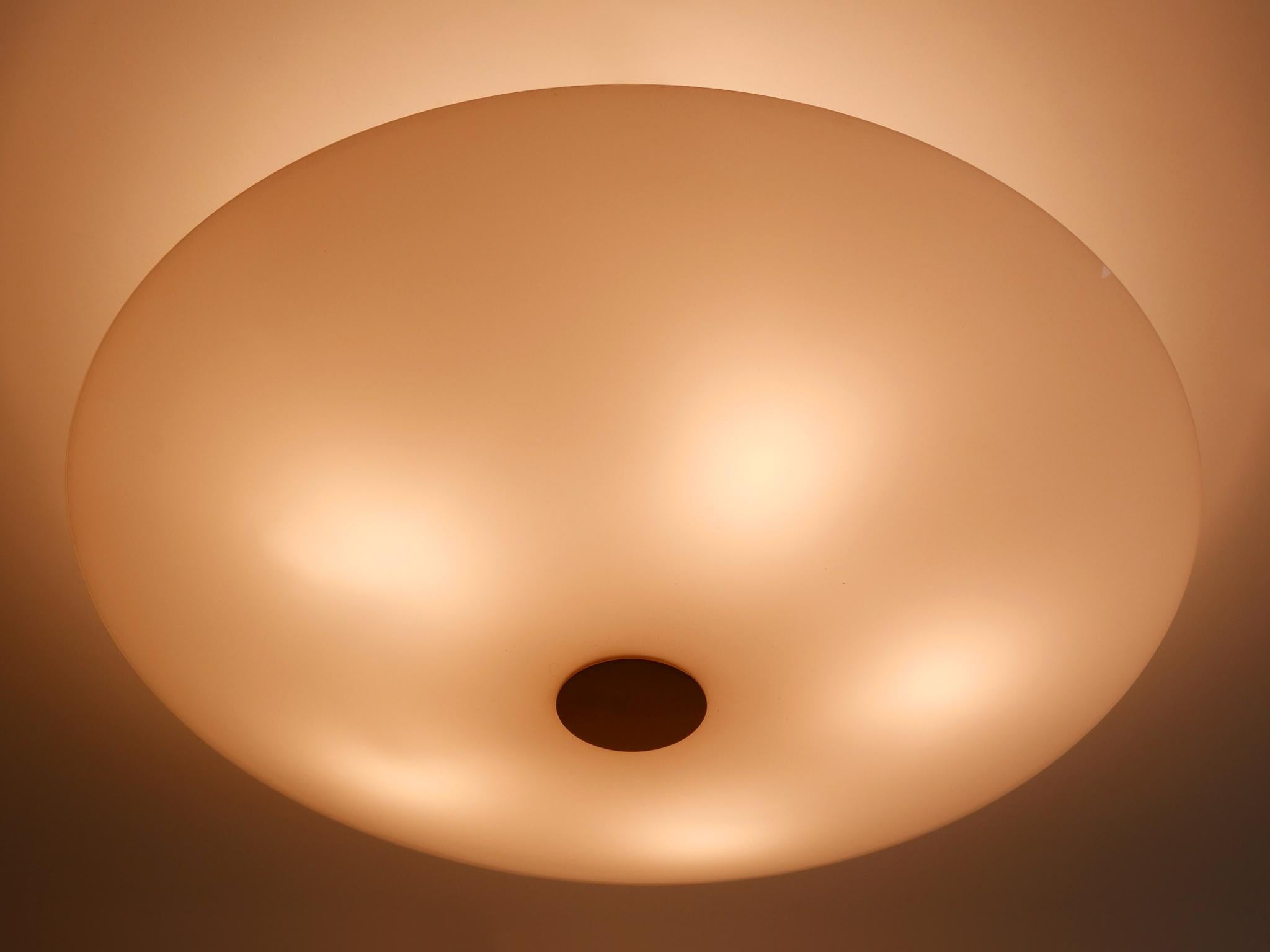 Large Brass & Glass Flush Mount or Sconce by Florian Schulz Germany 1980s 11