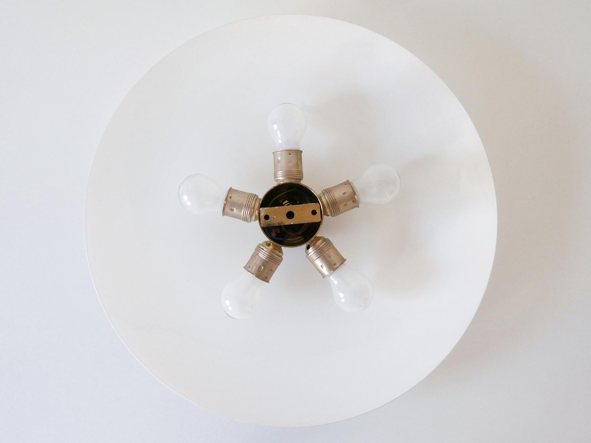 Large Brass & Glass Flush Mount or Sconce by Florian Schulz Germany 1980s 12