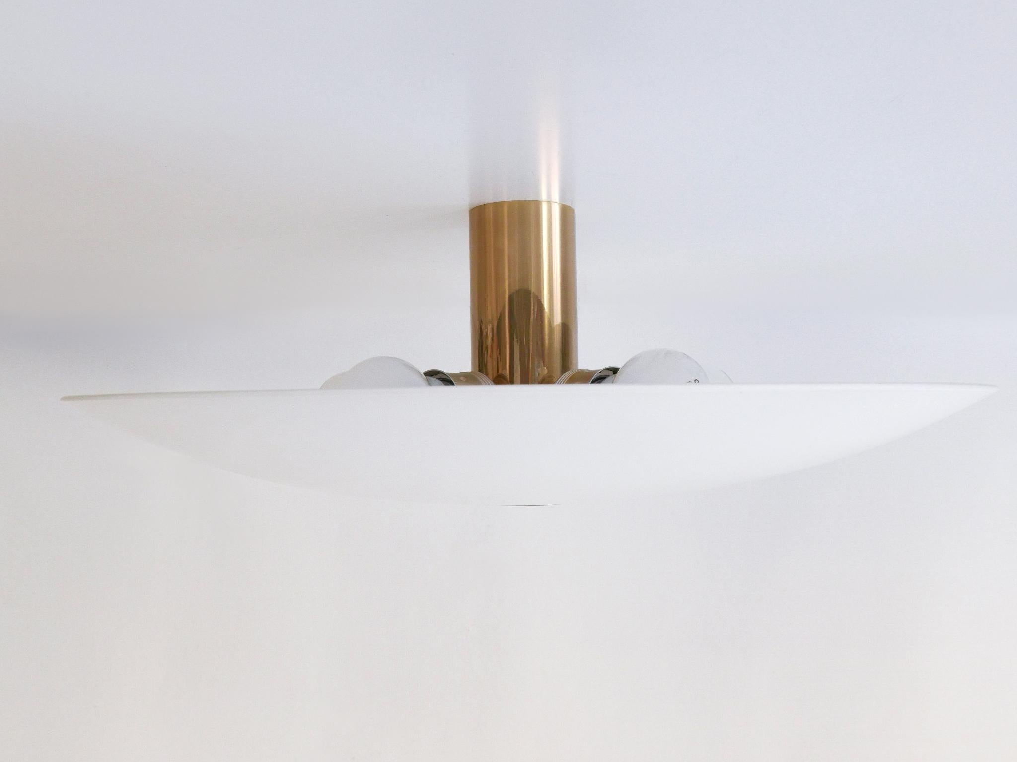 Large Brass & Glass Flush Mount or Sconce by Florian Schulz Germany 1980s In Good Condition In Munich, DE