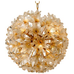 Large Brass Gold Murano Glass Sputnik Chandelier by Paolo Venini for VeArt
