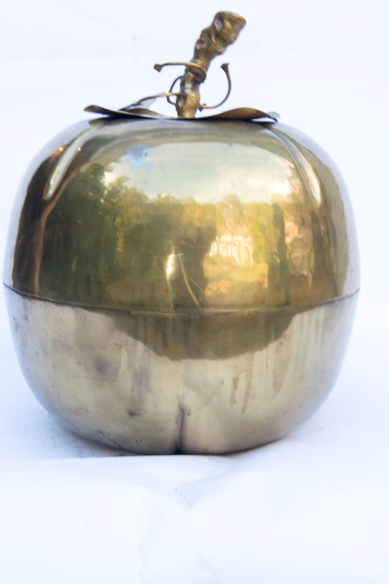 Large Brass Gourd Container For Sale 3