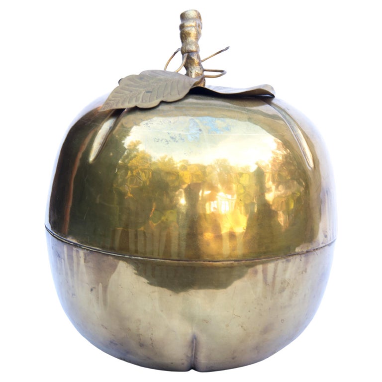 Large Brass Gourd Container For Sale