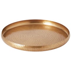 Large Brass Hand-Embossed Offering Tray