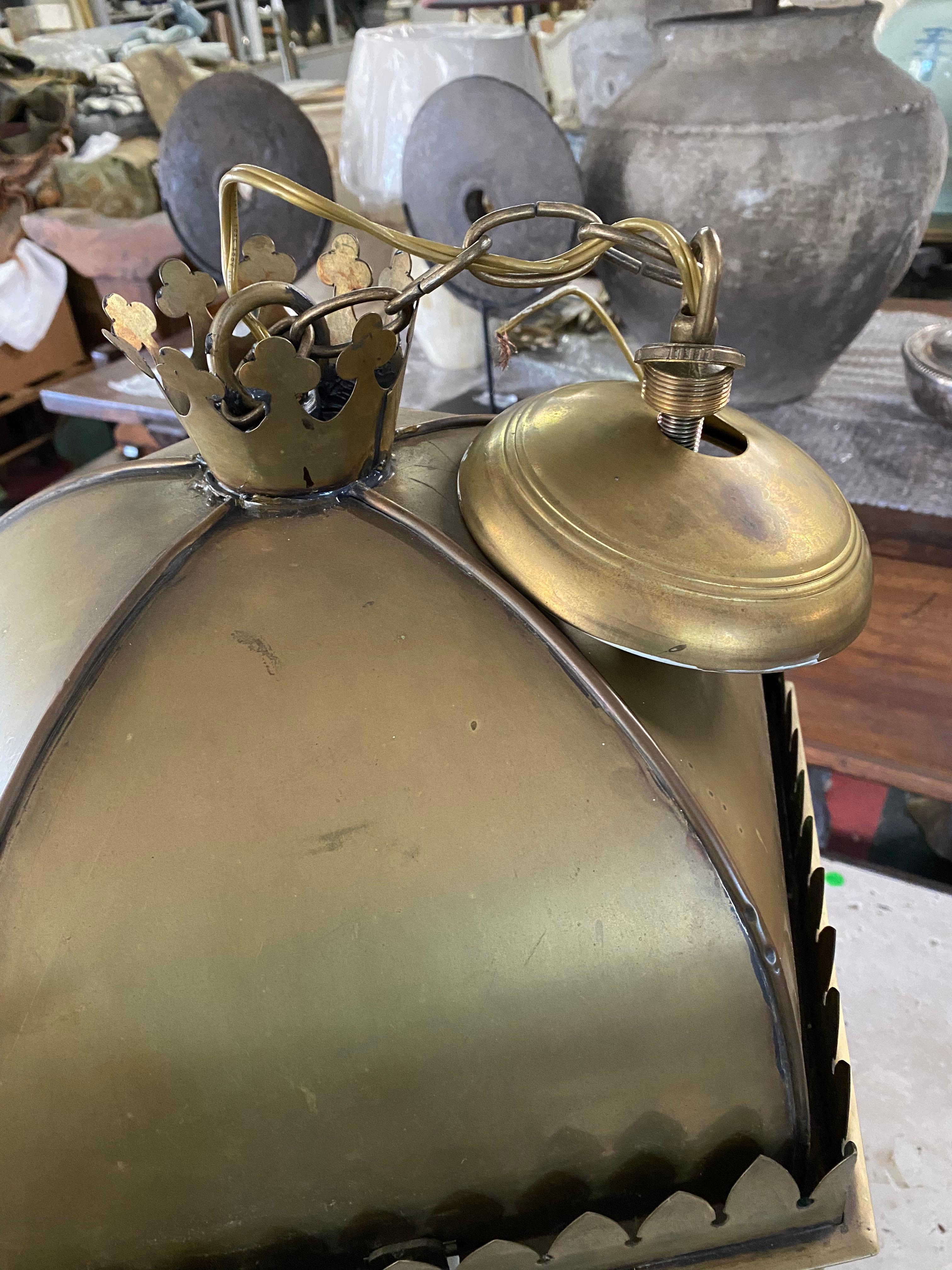 Large Brass Hanging Lantern 1