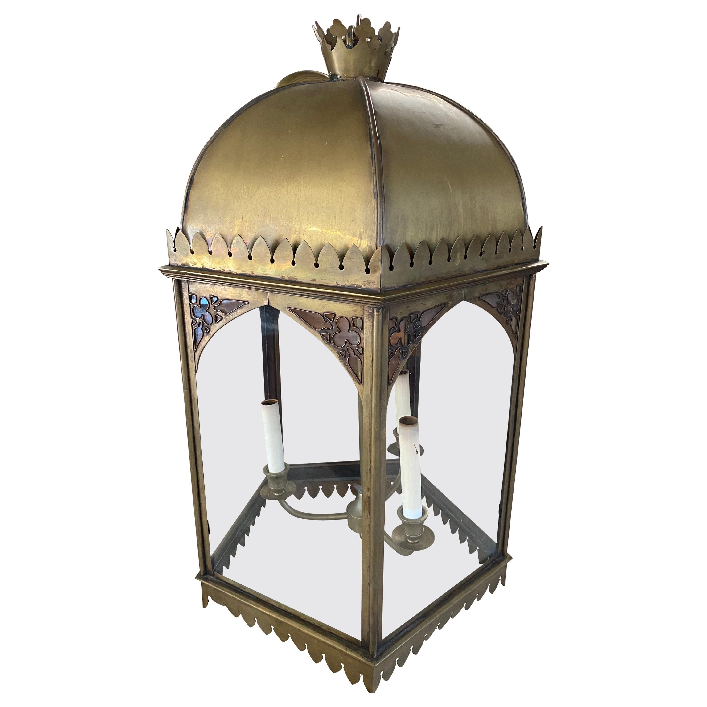 Large Brass Hanging Lantern
