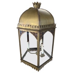 Antique Large Brass Hanging Lantern