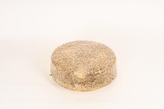 1 of 2 Large Brass Hillebrand Murano Glass Flush Mount, Germany, 1970s