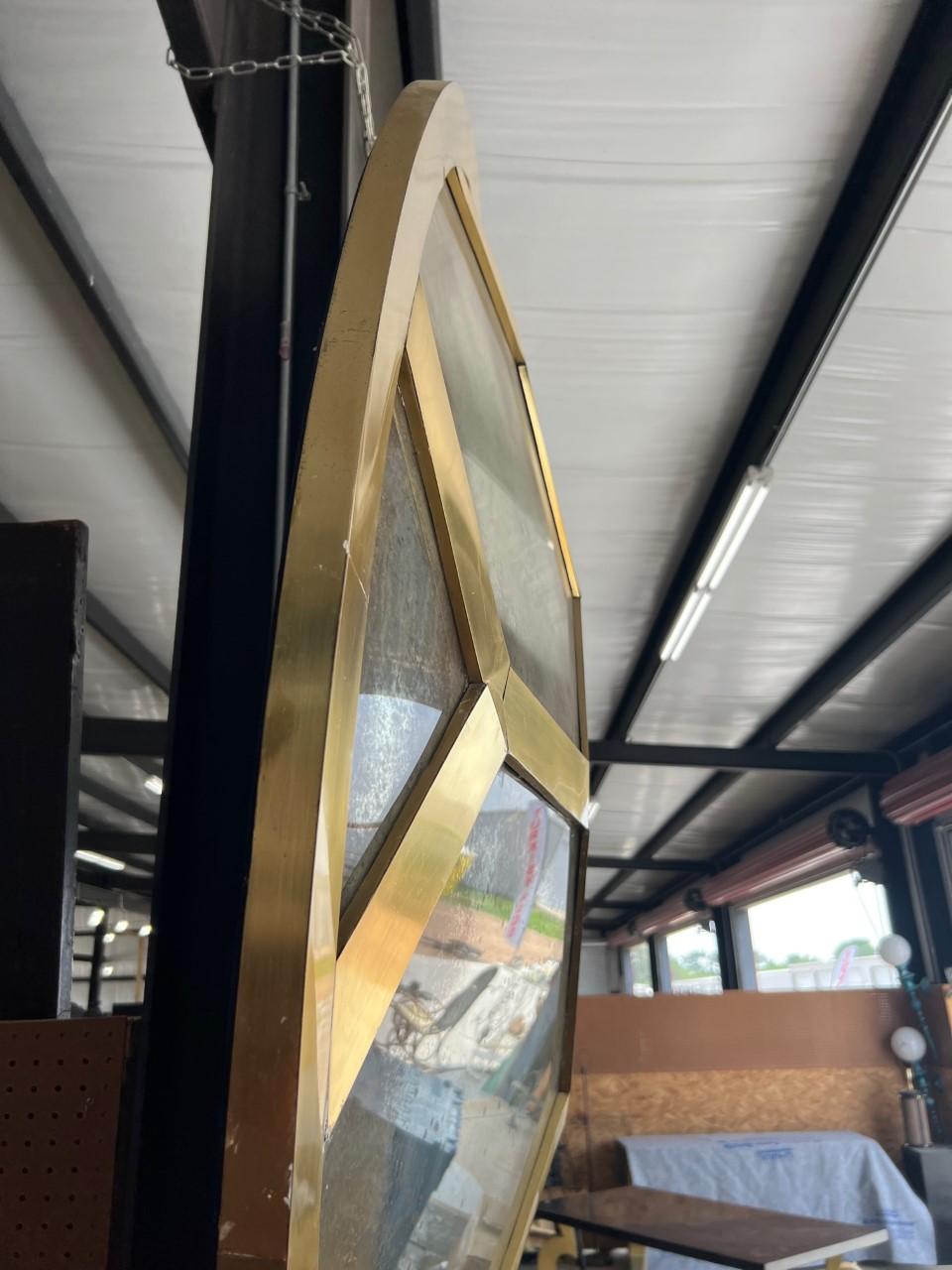 American Large Brass Honeycomb Convex Mirror