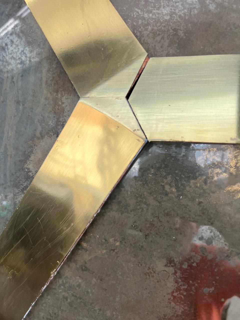 Large Brass Honeycomb Convex Mirror 1