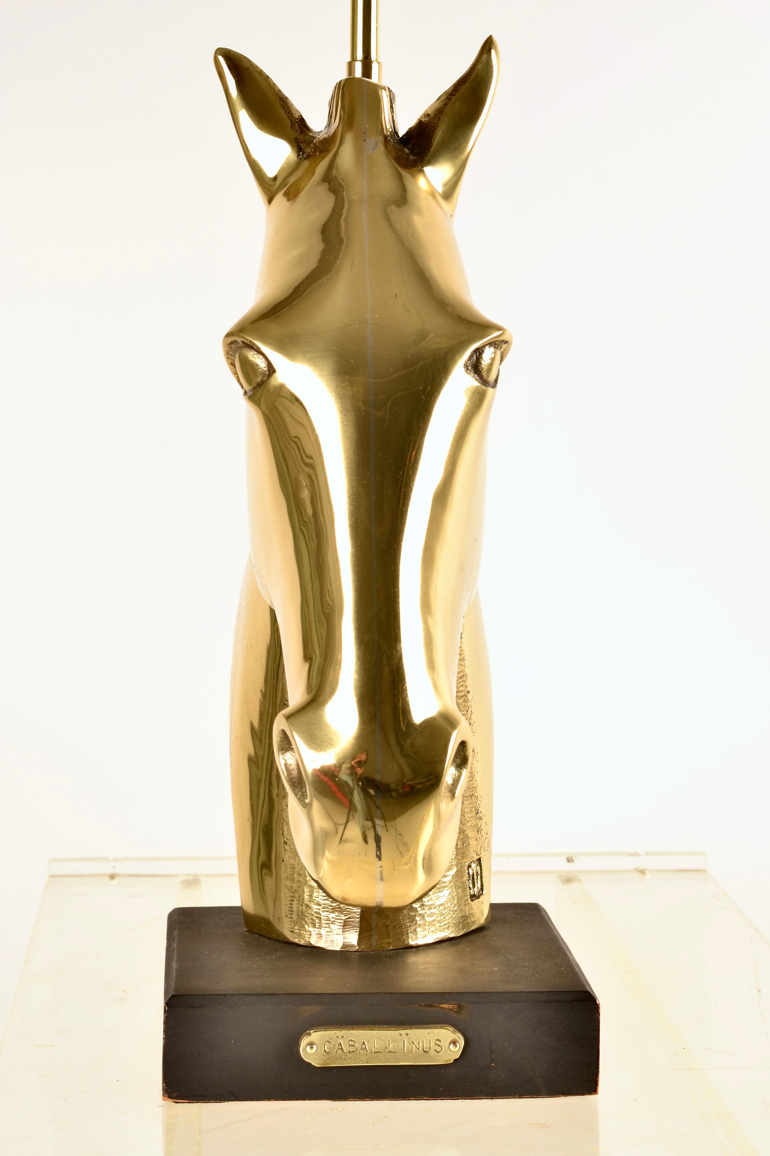 Large Brass Horse Head Lamp 
