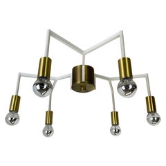 Plafonnier encastré SPUTNIK en laiton de style Stilnovo, Italie, années 1960