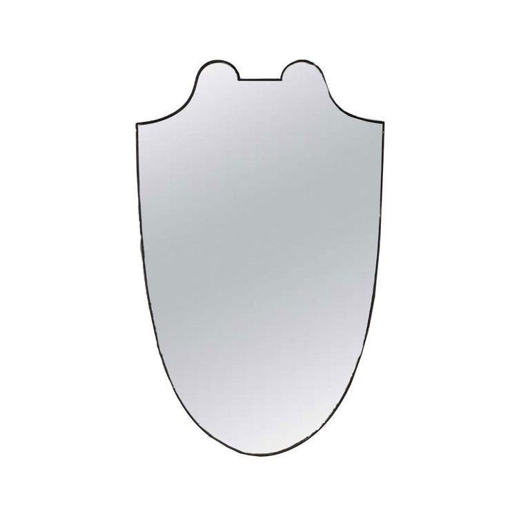 Large Brass Italian Shield Mirror 1