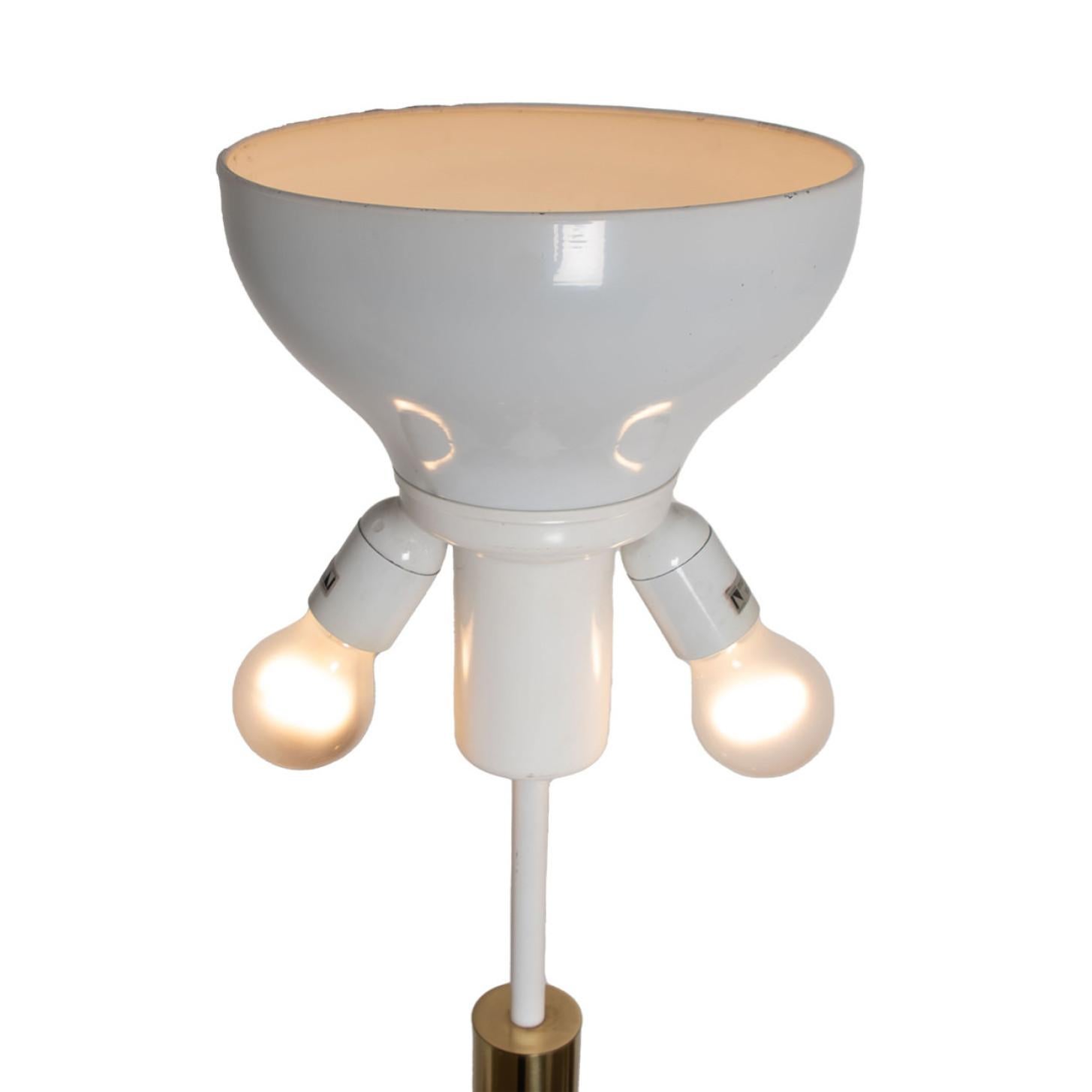 Hand-Crafted Large Brass Kaiser Floor Lamp with Silk Lampshade by René Houben