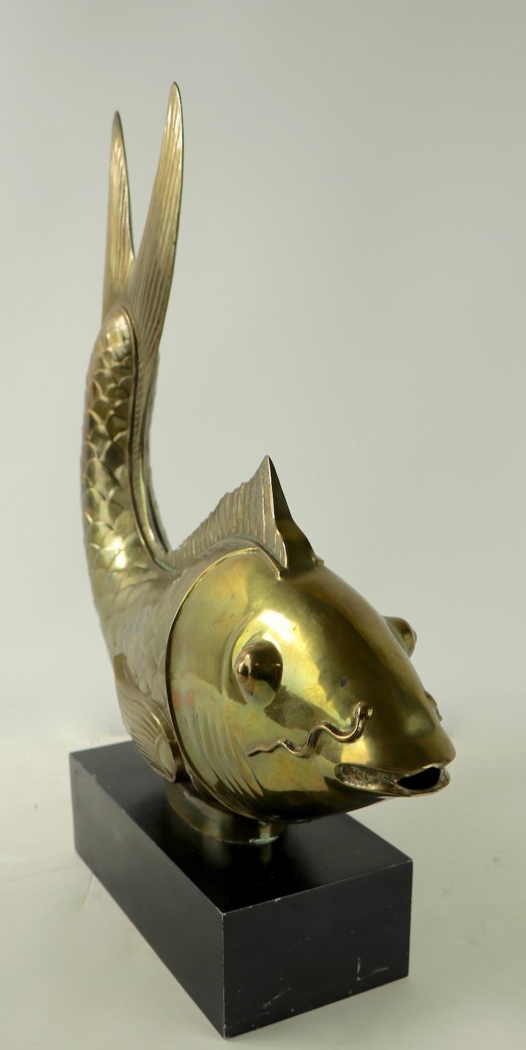 American Large Brass Koi Fish Sculpture