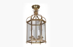 Large Brass Late 19th Century Hexagonal Lantern