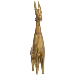 Large Brass Llama/Alpaca Table Sculpture 1970s