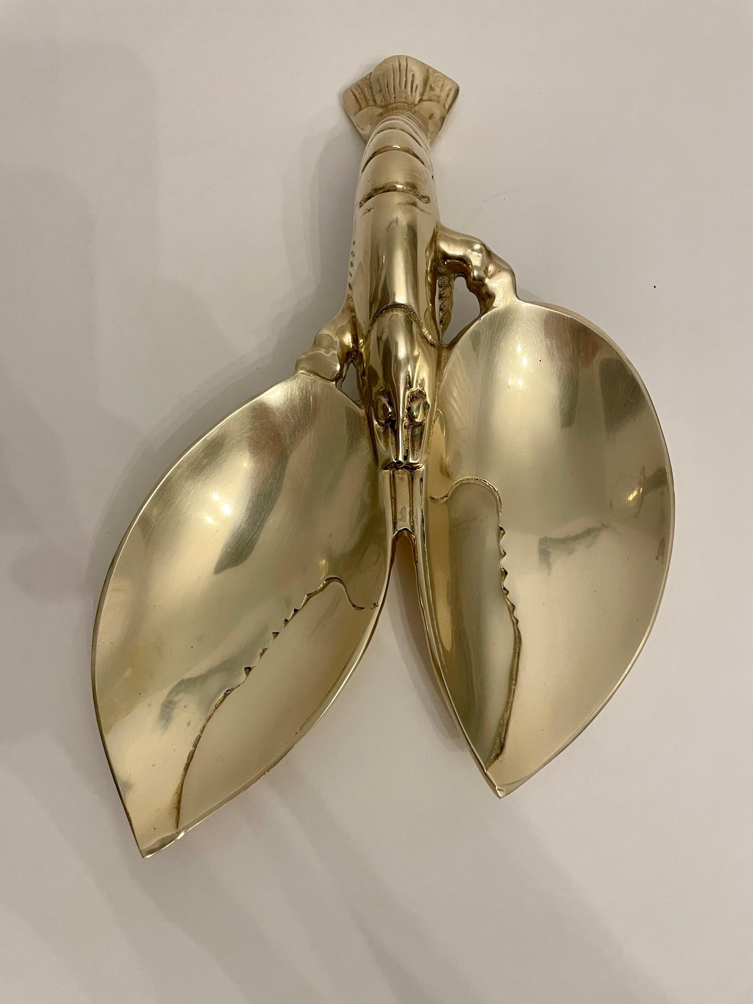 Large Brass Lobster Dish or Spoon Rest Sculpture For Sale 3