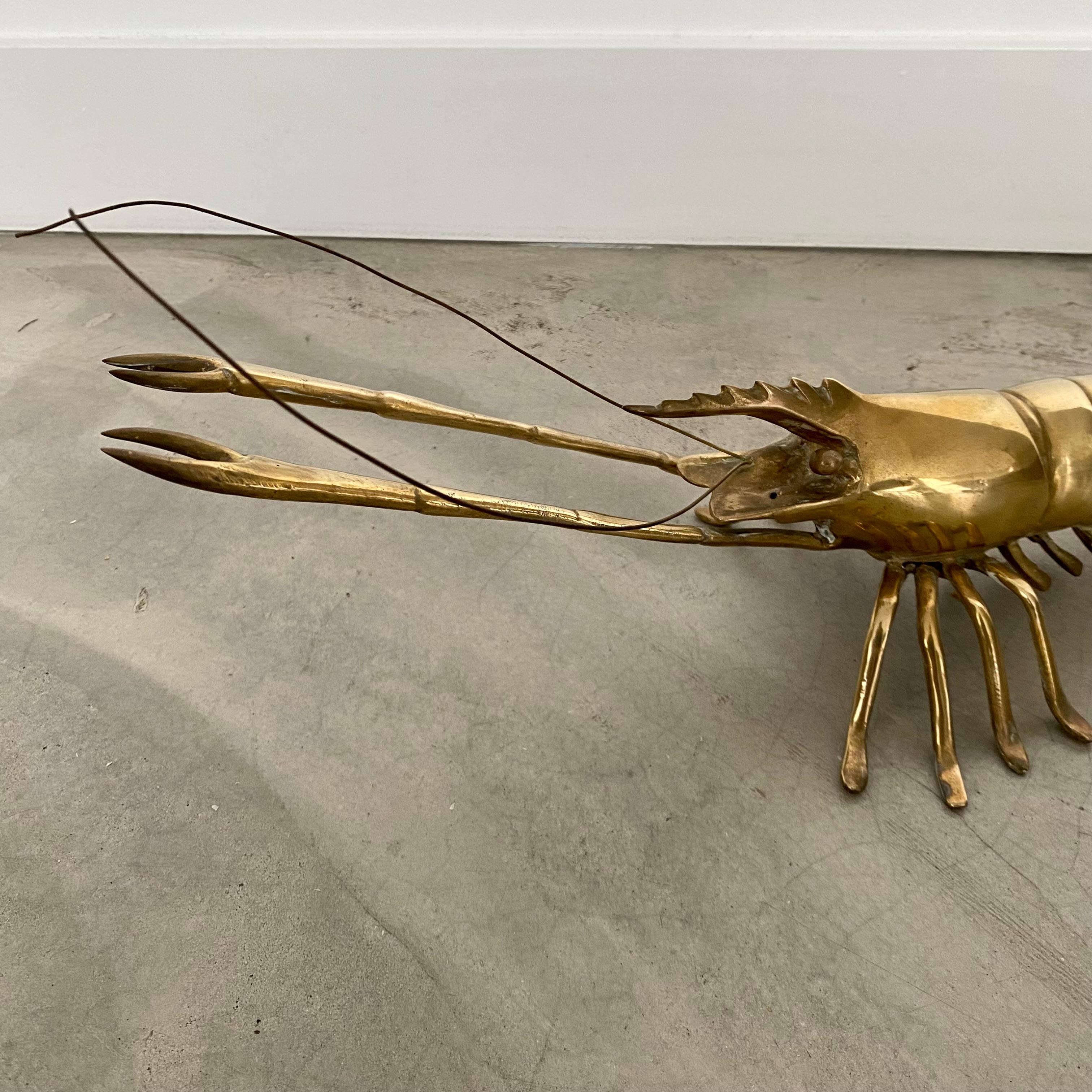 Large Brass Lobster Sculpture Hollywood Regency, Italy, 1960 For Sale 5