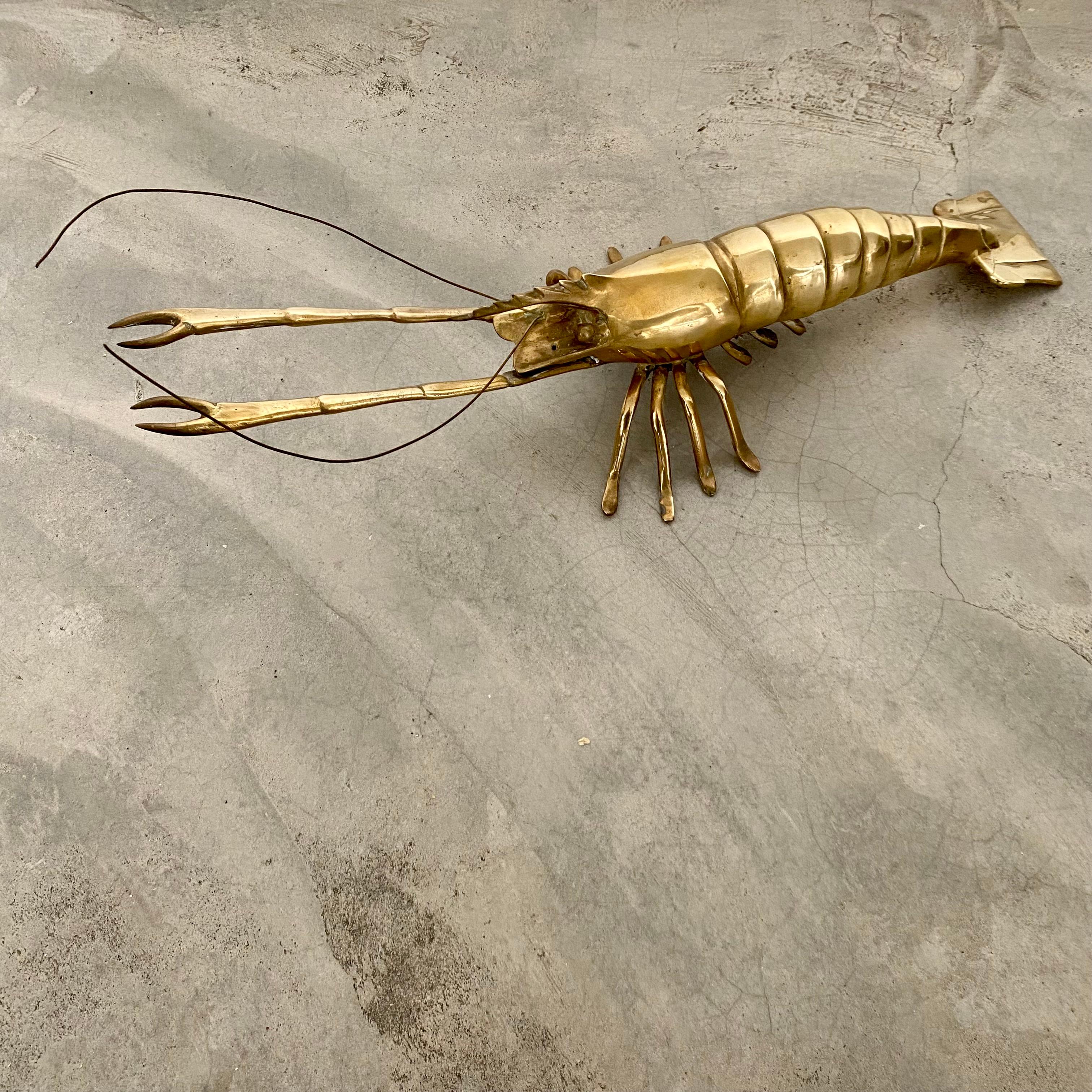 Large Brass Lobster Sculpture Hollywood Regency, Italy, 1960 For Sale 6
