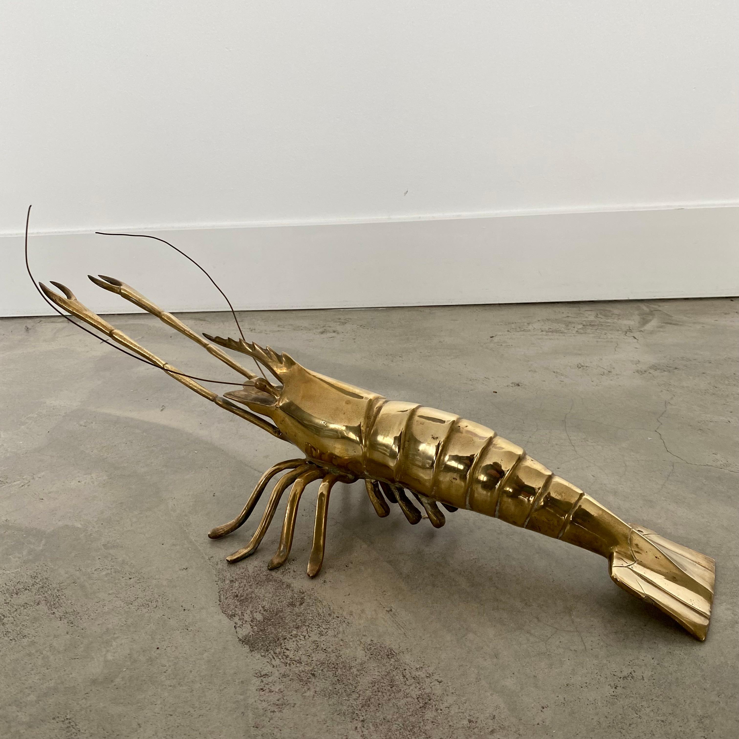 Large Brass Lobster Sculpture Hollywood Regency, Italy, 1960 For Sale 2