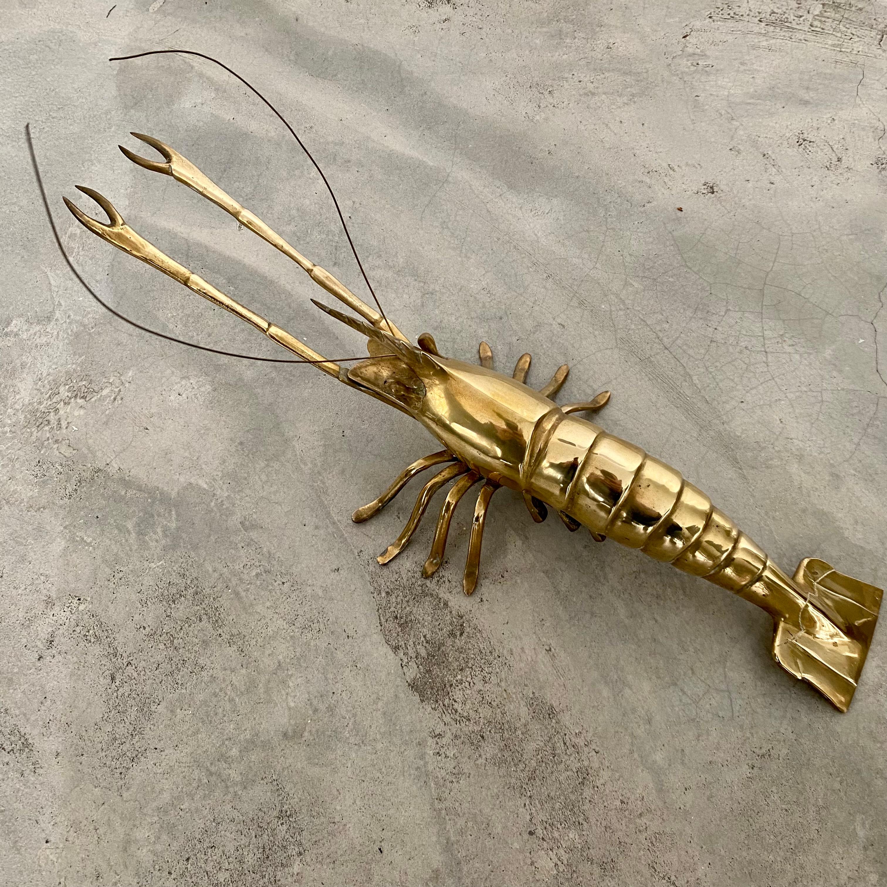 Large Brass Lobster Sculpture Hollywood Regency, Italy, 1960 For Sale 1