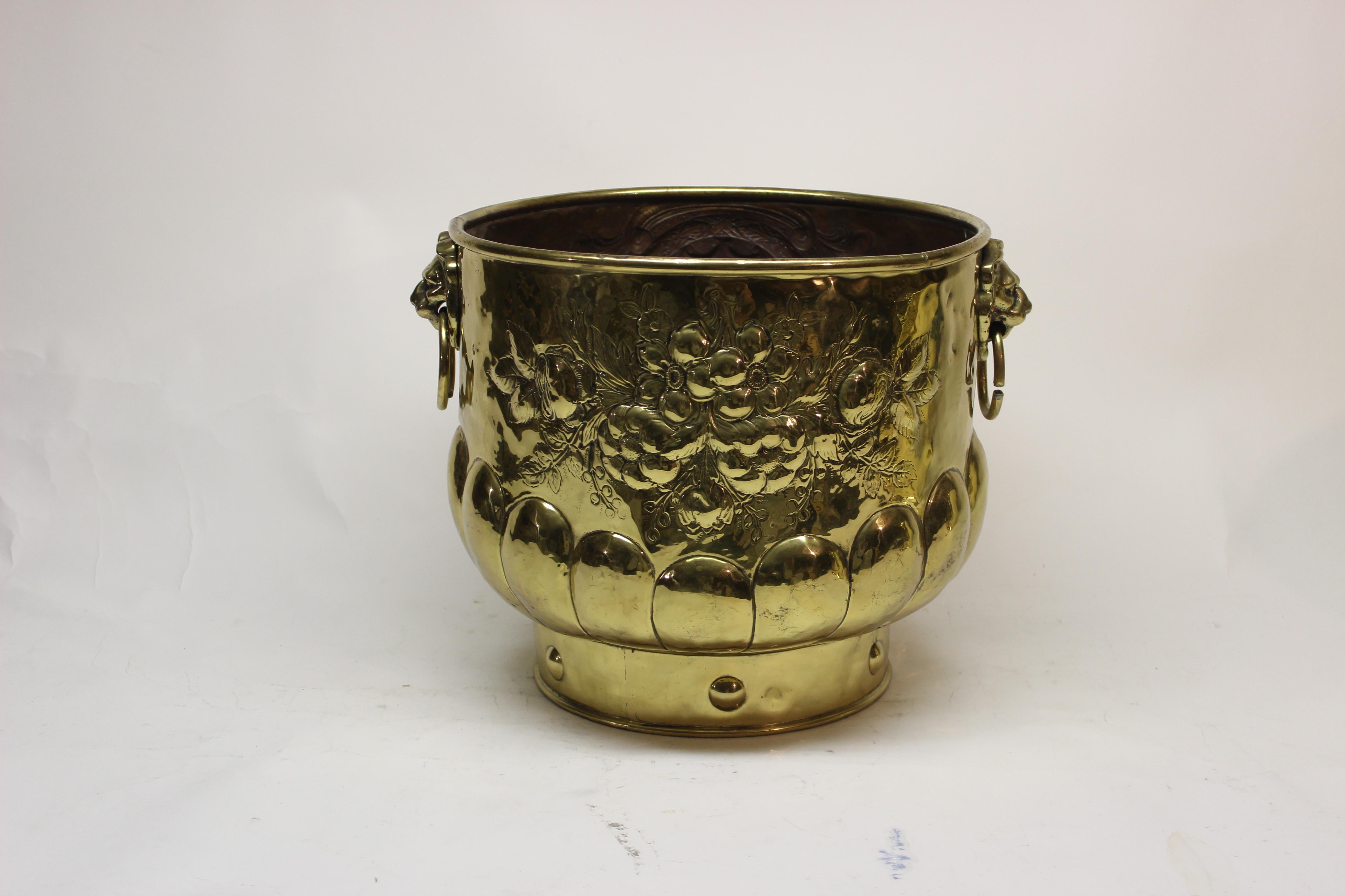 Large Brass Log Holder Bucket at 1stDibs brass log bucket, large
