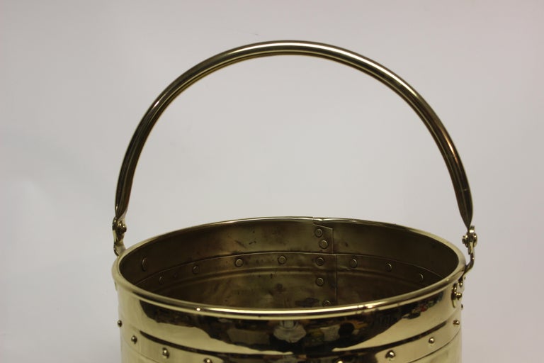 Large Brass Log Holder Bucket at 1stDibs