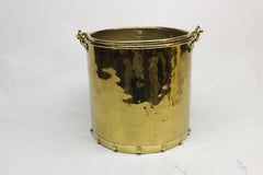 Large Brass Log Holder Bucket