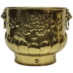 Large Brass Log Holder Bucket