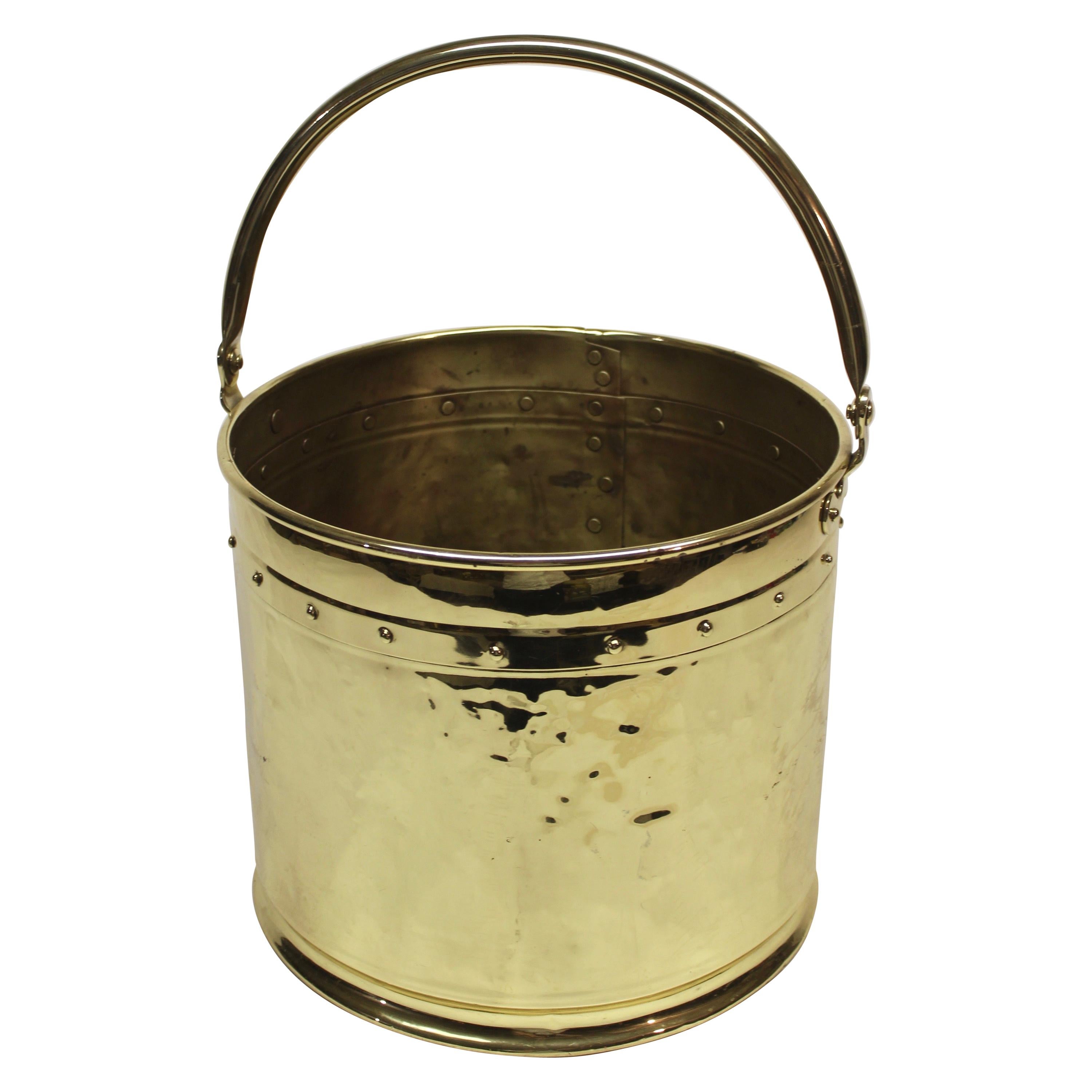 Large Brass Log Holder Bucket at 1stDibs