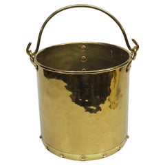 Large Brass Log Holder Bucket