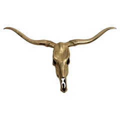Large Brass Longhorn Wall Sculpture