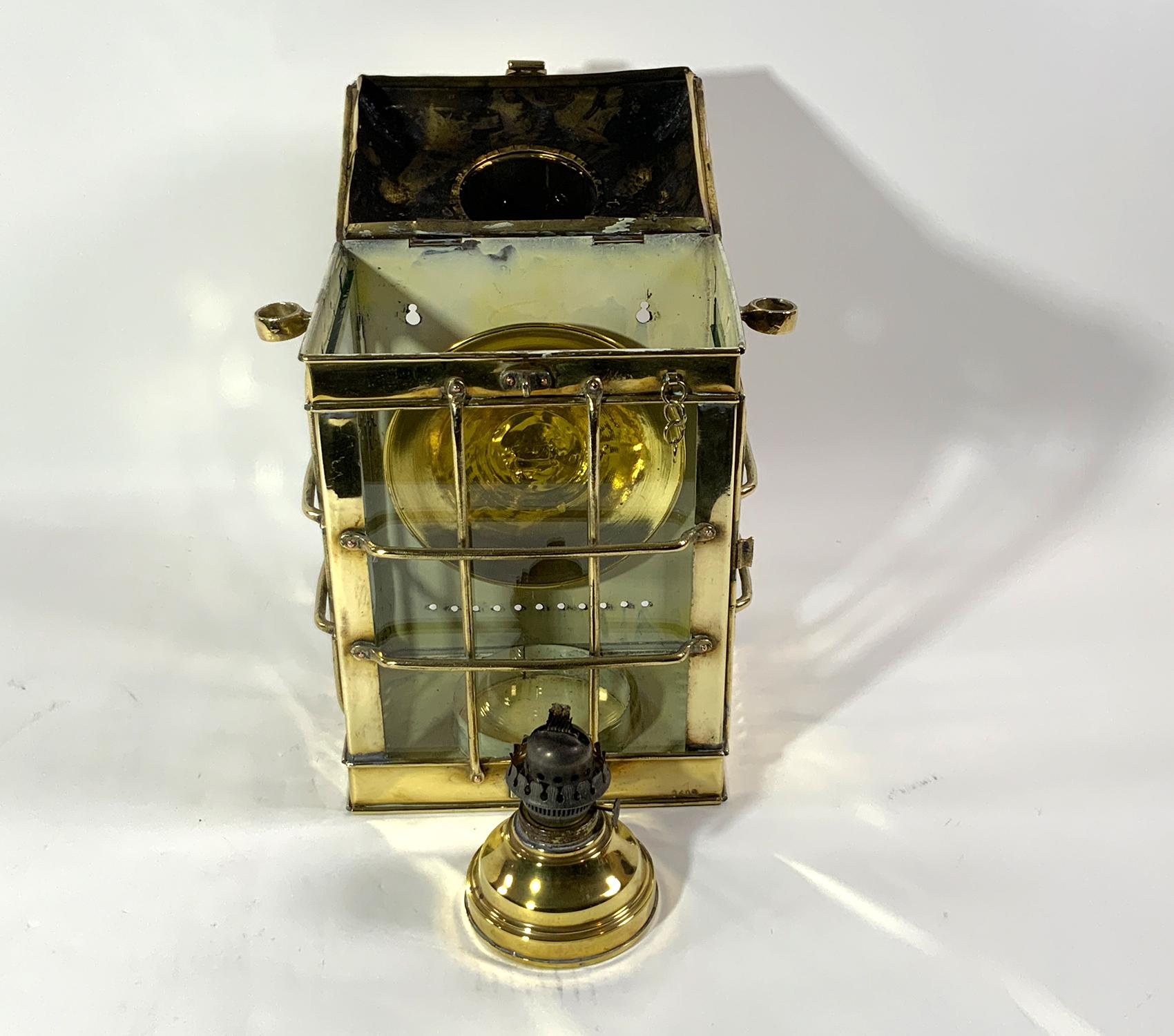 Large Brass Marine Lantern By Davey For Sale 4