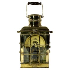 Antique Large Brass Marine Lantern By Davey