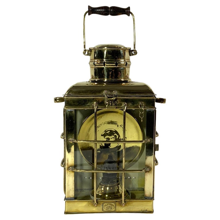 Large Brass Marine Lantern By Davey For Sale at 1stDibs