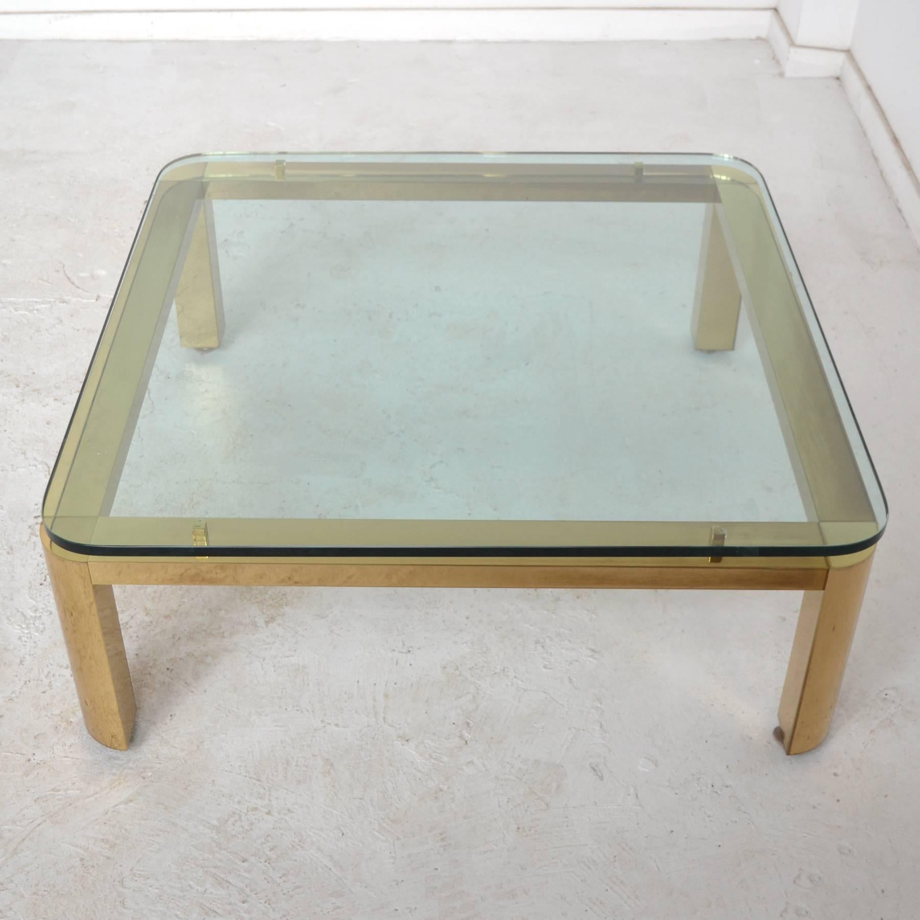 Hollywood Regency Large Brass Mastercraft Coffee Table with Glass Top