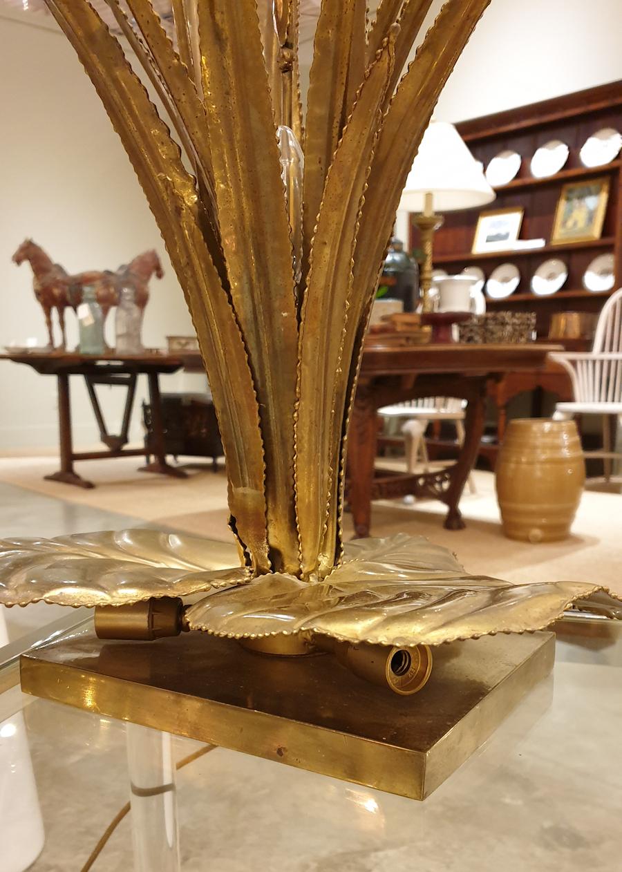 Mid-20th Century Mid-Century Brass Leaf Bouquet Table Lamp by Maison Jansen 
