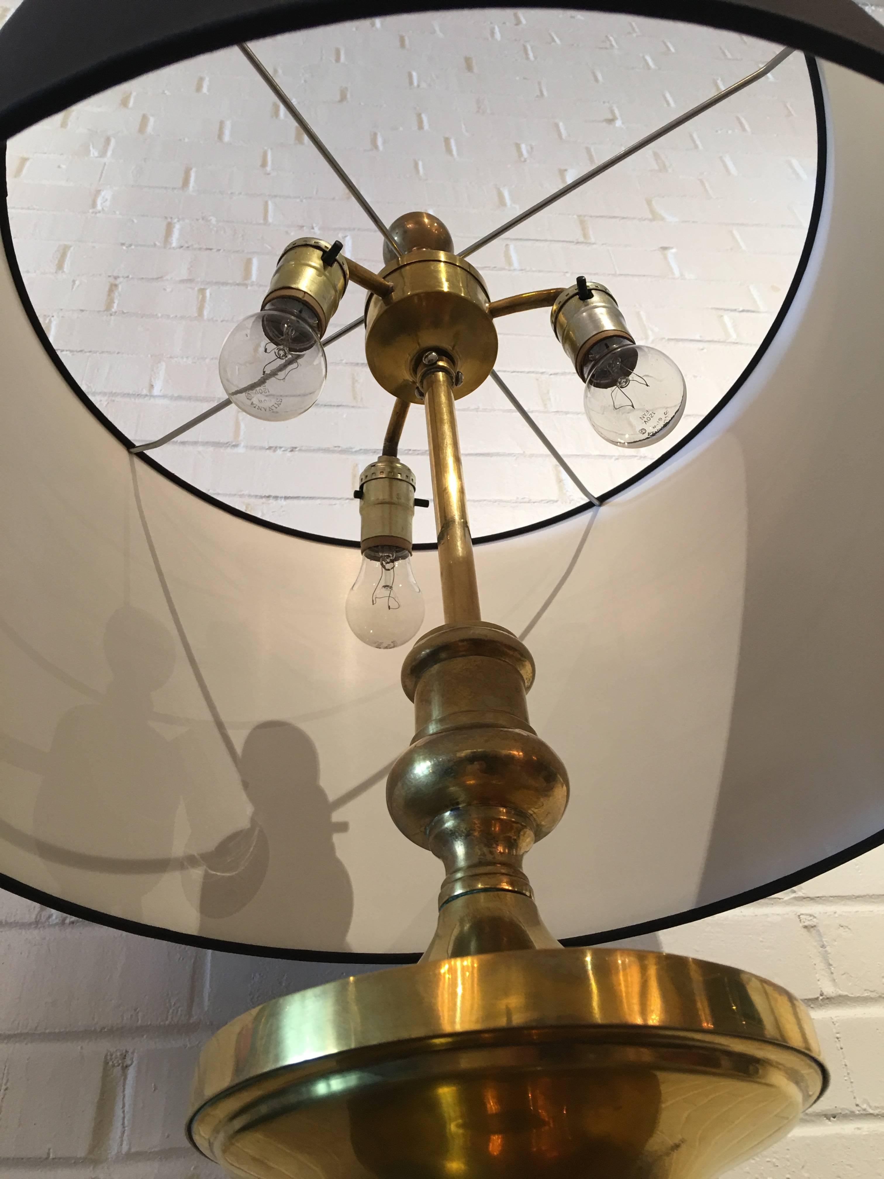 American Large Brass Midcentury Lamp
