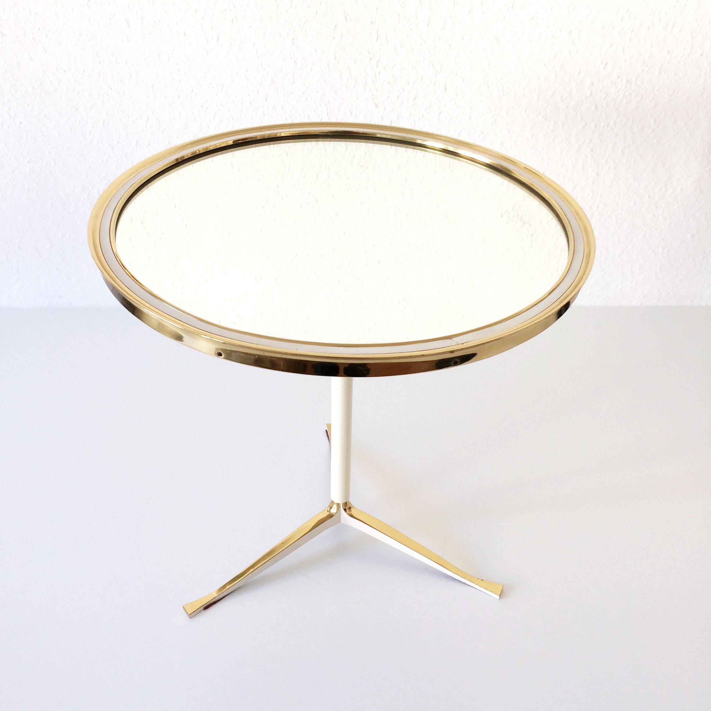 Large Brass Midcentury Table Mirror by Vereinigte Werkstätten, Germany, 1950s 2