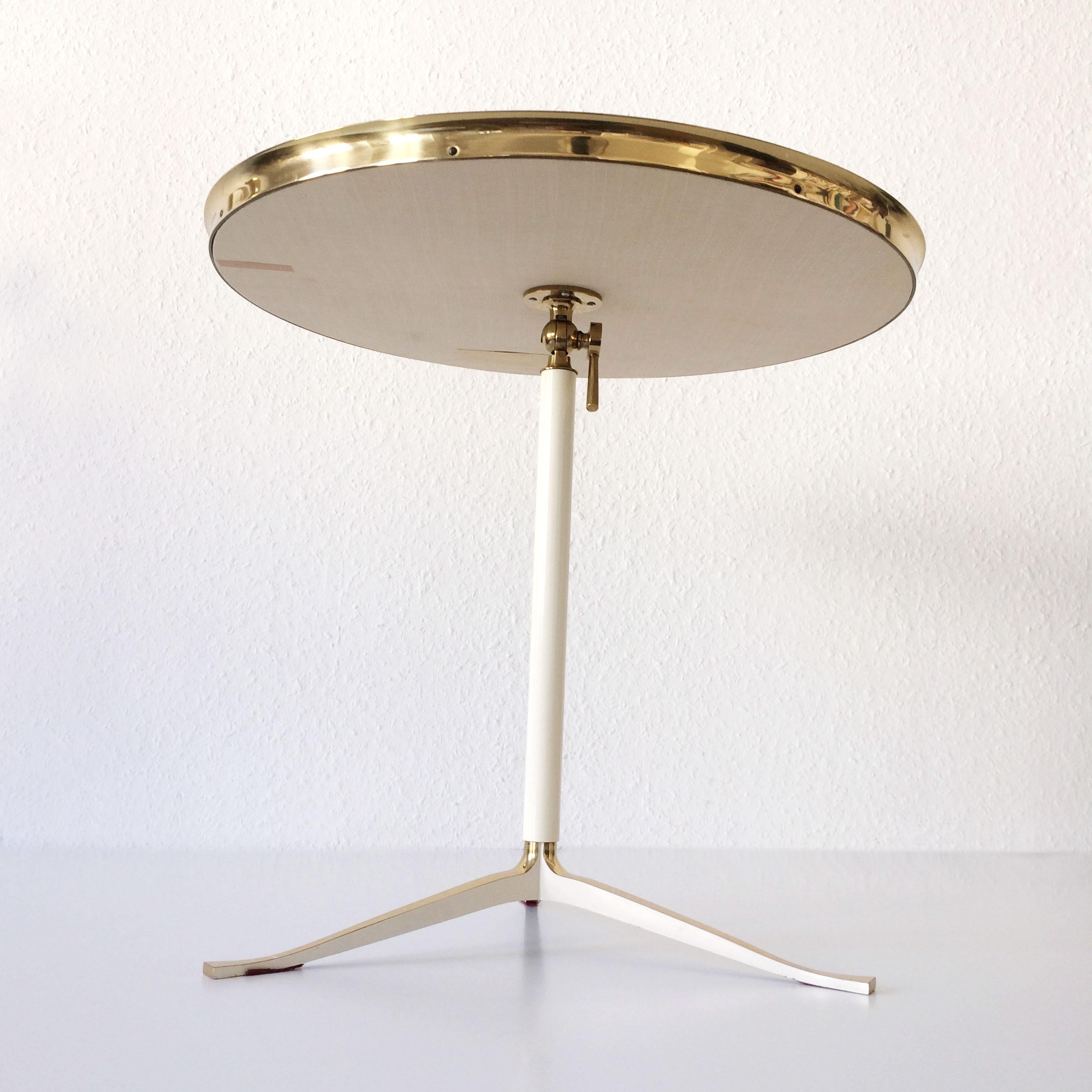 Large Brass Midcentury Table Mirror by Vereinigte Werkstätten, Germany, 1950s 4