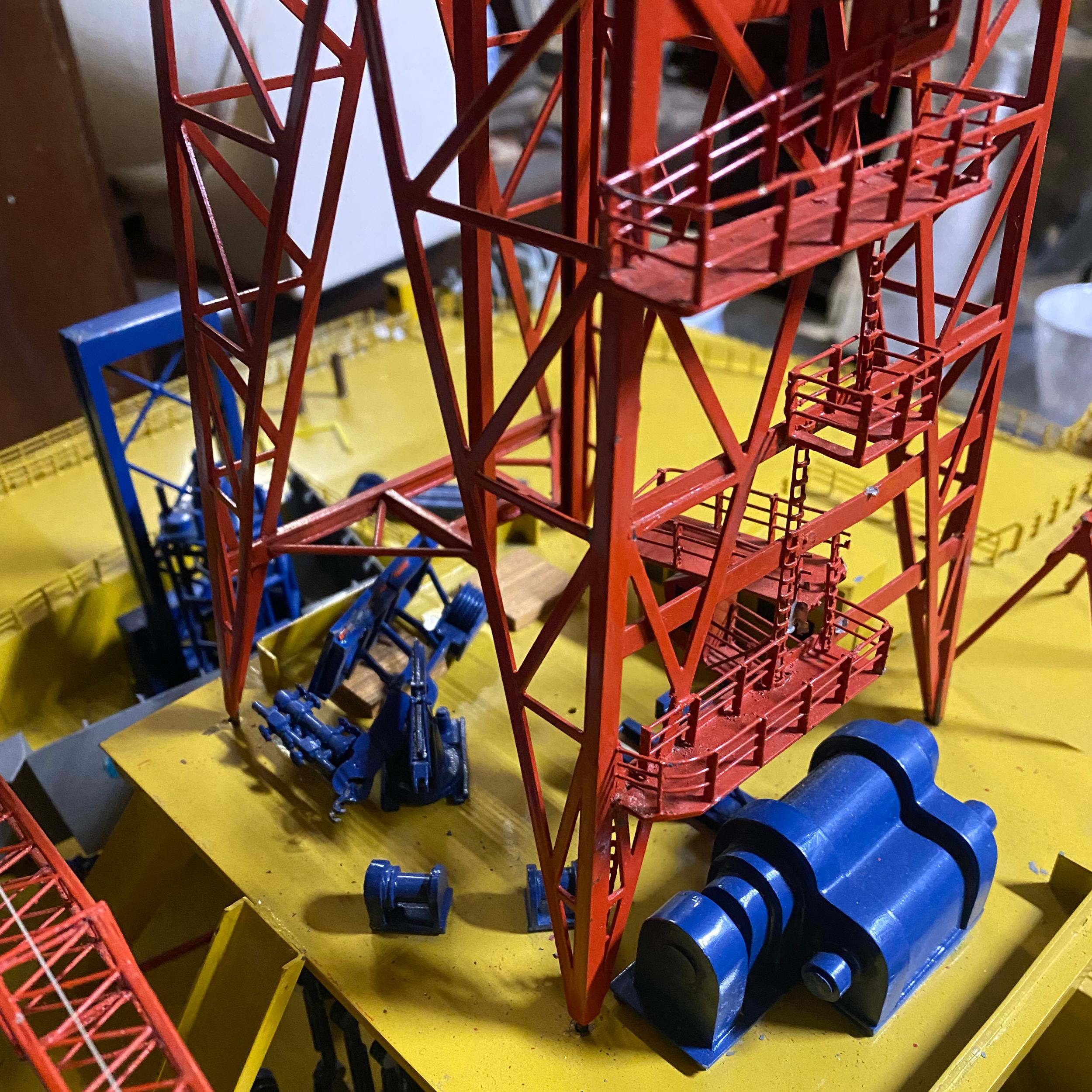 Large Brass Miniature Oil Drilling Rig of Norwegian Trosvik Bingo 3000 For Sale 5