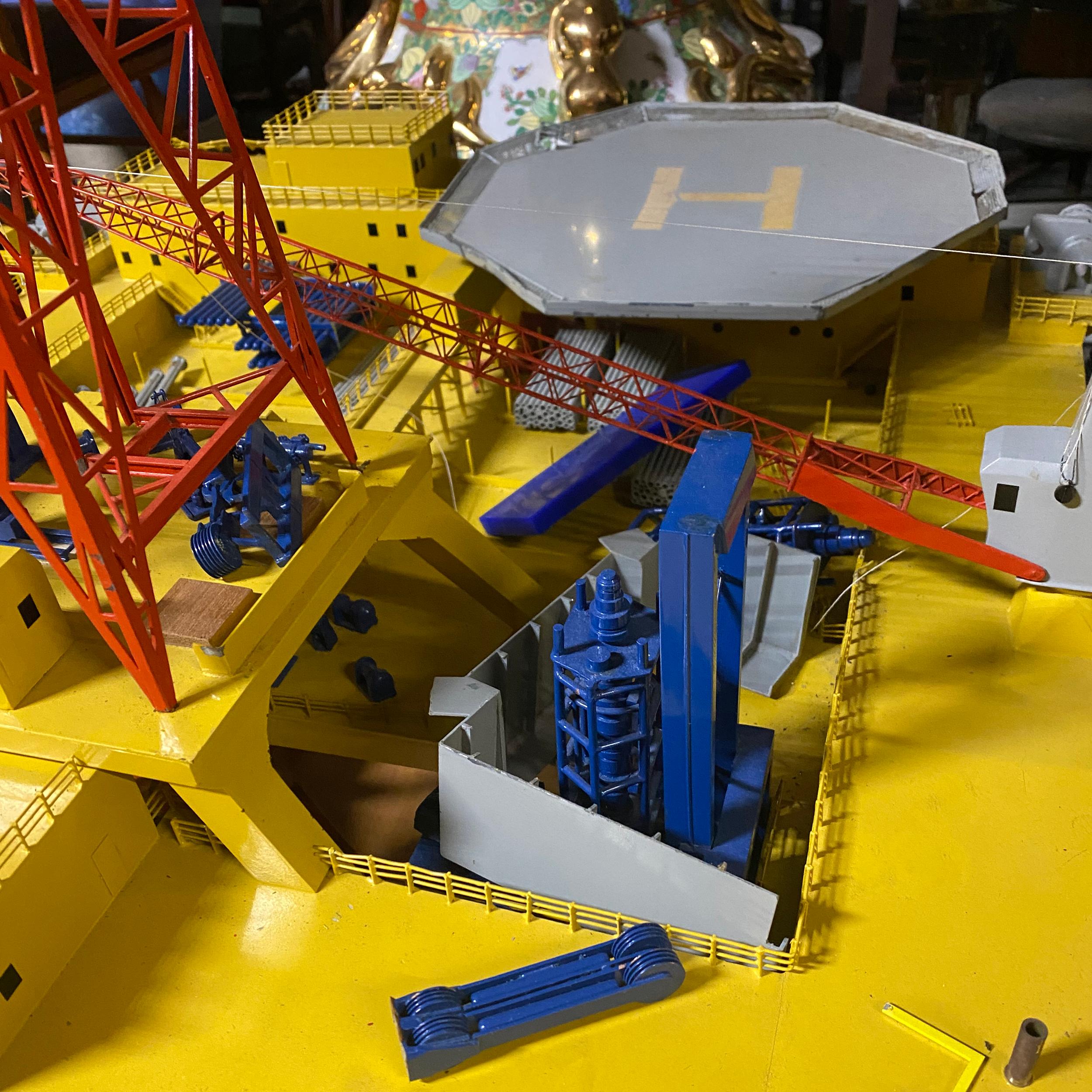 Large Brass Miniature Oil Drilling Rig of Norwegian Trosvik Bingo 3000 For Sale 6